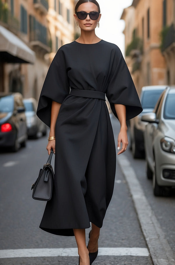 Robe élégante à manches ballon