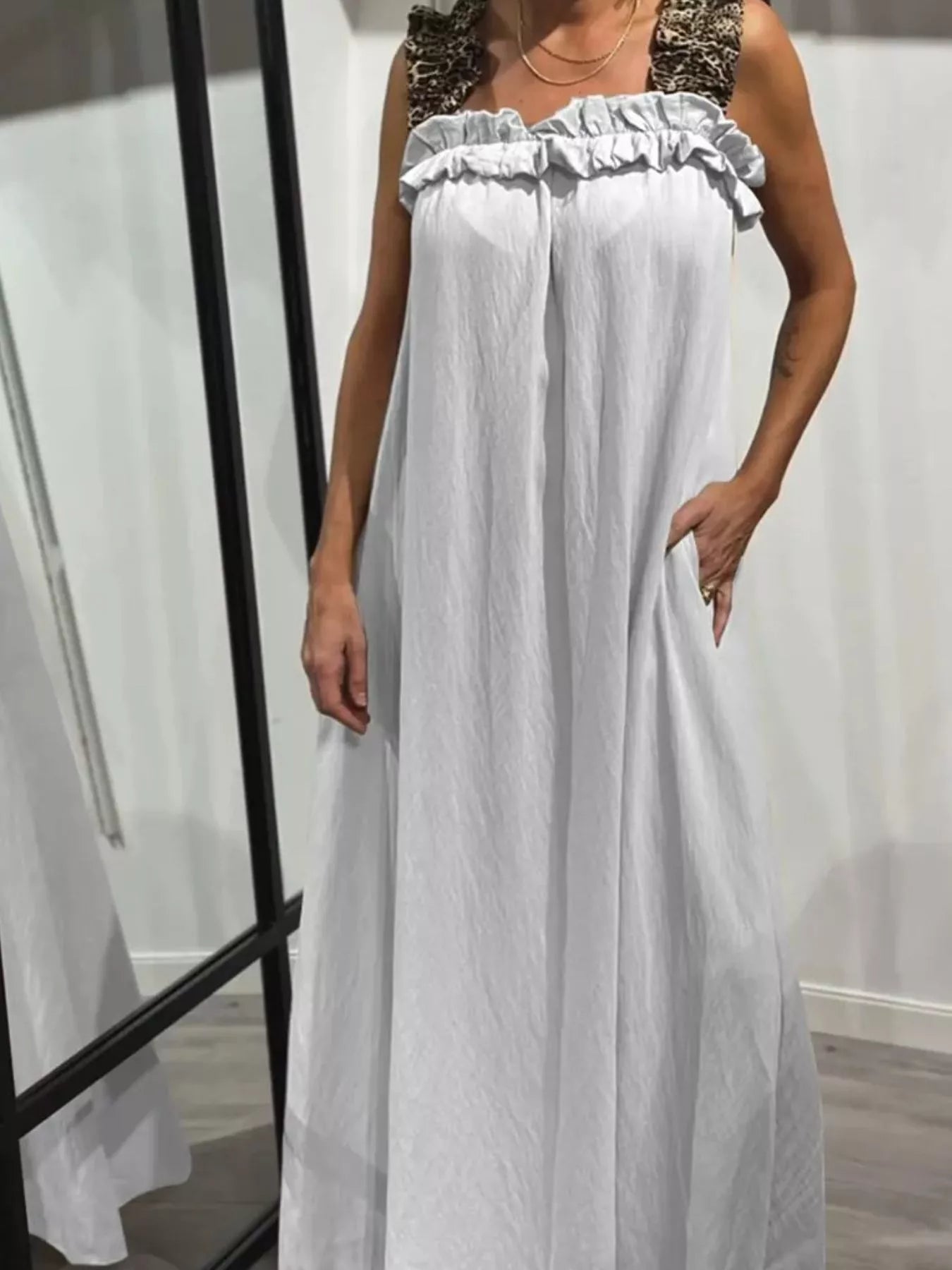 Full Size Ruffled Strap Flowy Maxi Dress Plus Size