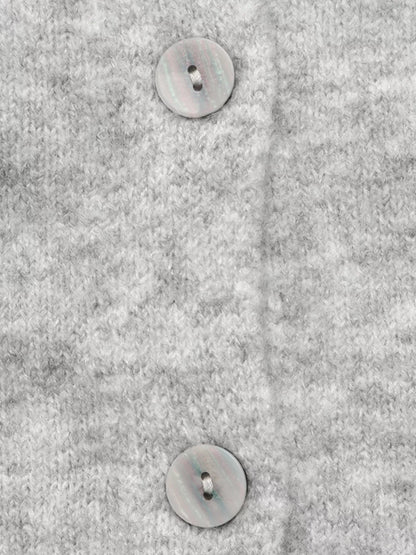 Crew Neck Button-Down Cardigan