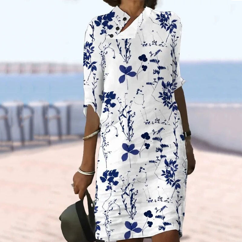 Women's Casual Long Sleeves Printed Dress