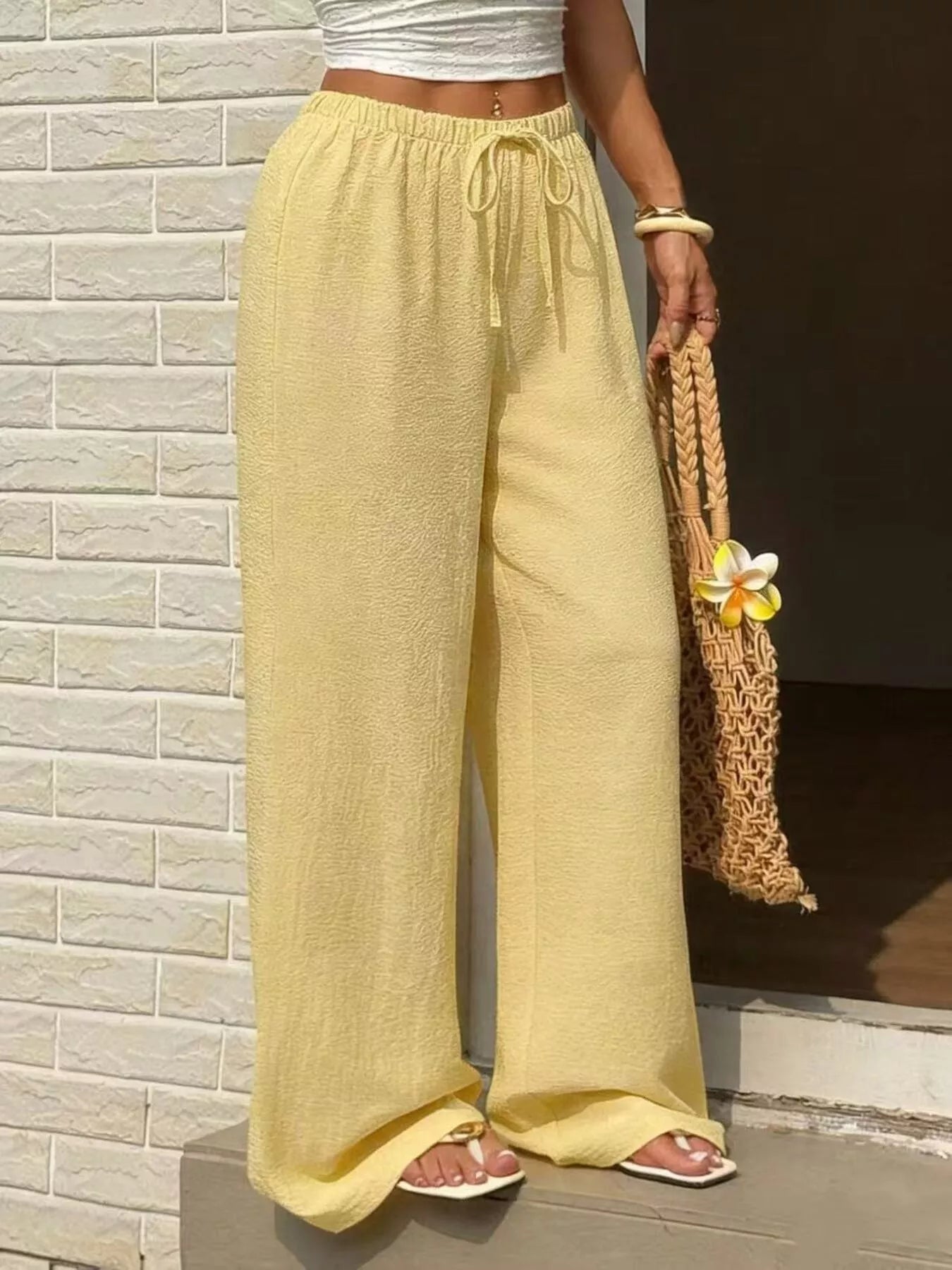Plus Size High-Waisted Wide-Leg Pants