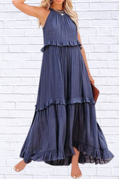 Ruffled Sleeveless Maxi Dress | Flowy & Feminine