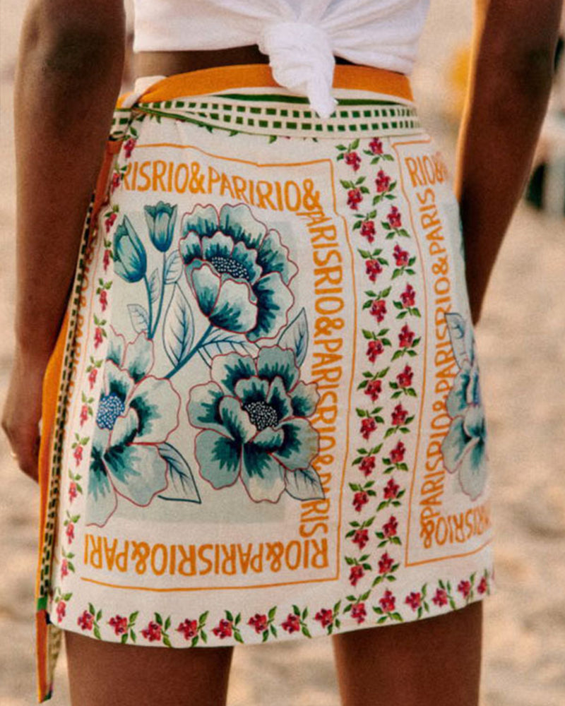 Casual Beach Print Skirt