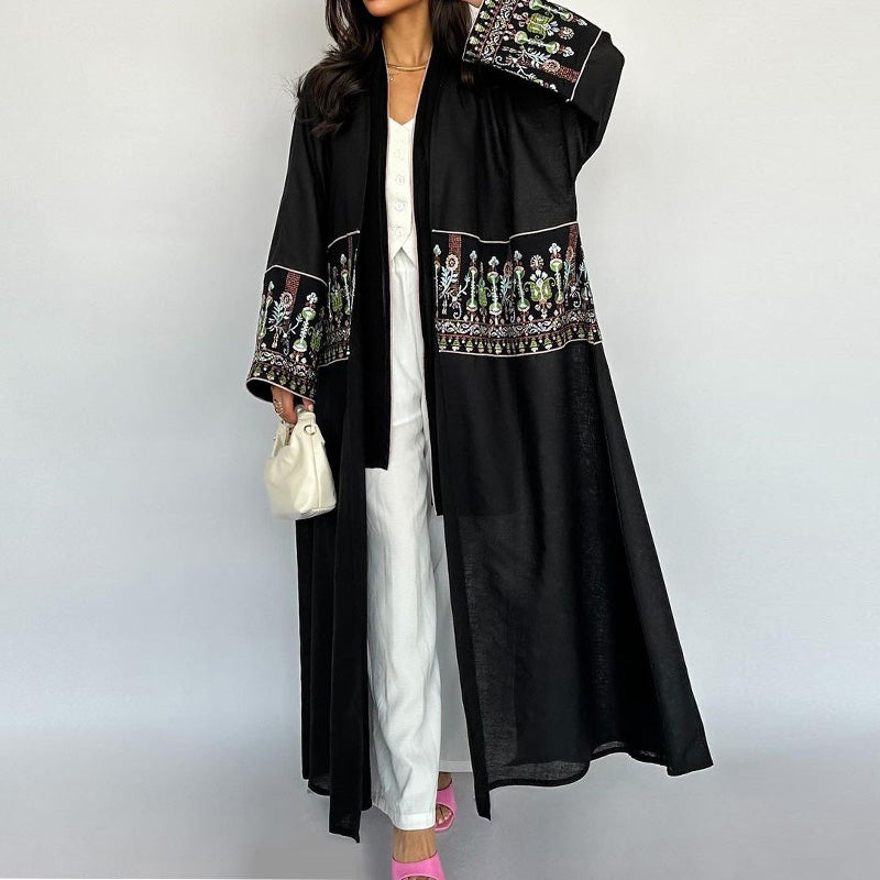 Stylish Embroidered Casual Cardigan