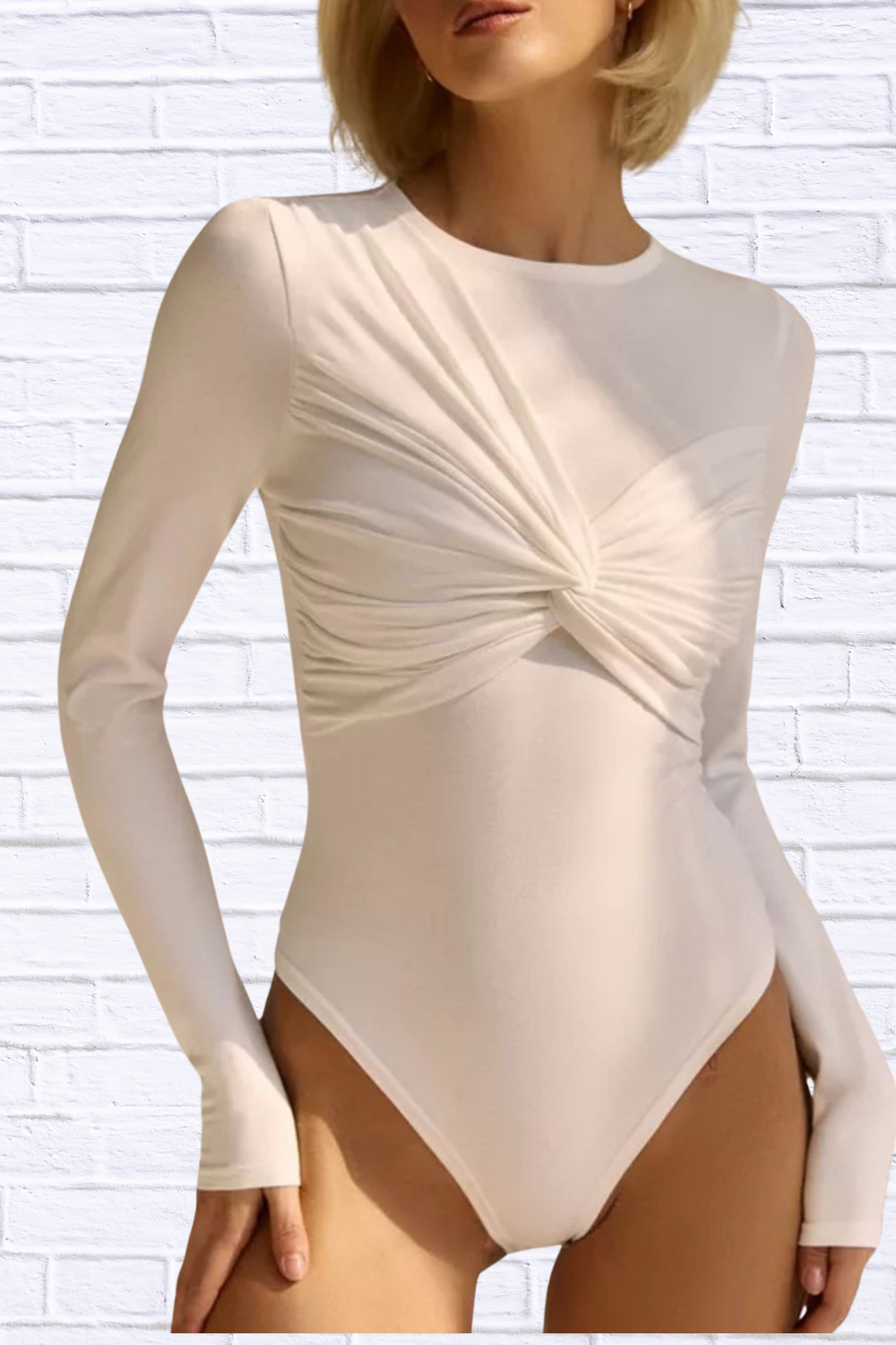 Twist Front Long Sleeve Bodysuit