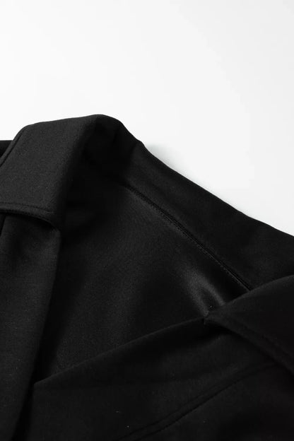 Collared V Neck Pullover Sweatshirt Sweatpants Set