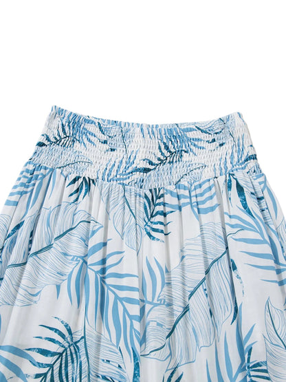 Tropical Wide Leg Pants | Shirred Waist Women’s Style