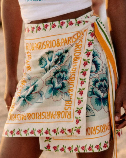 Casual Beach Print Skirt