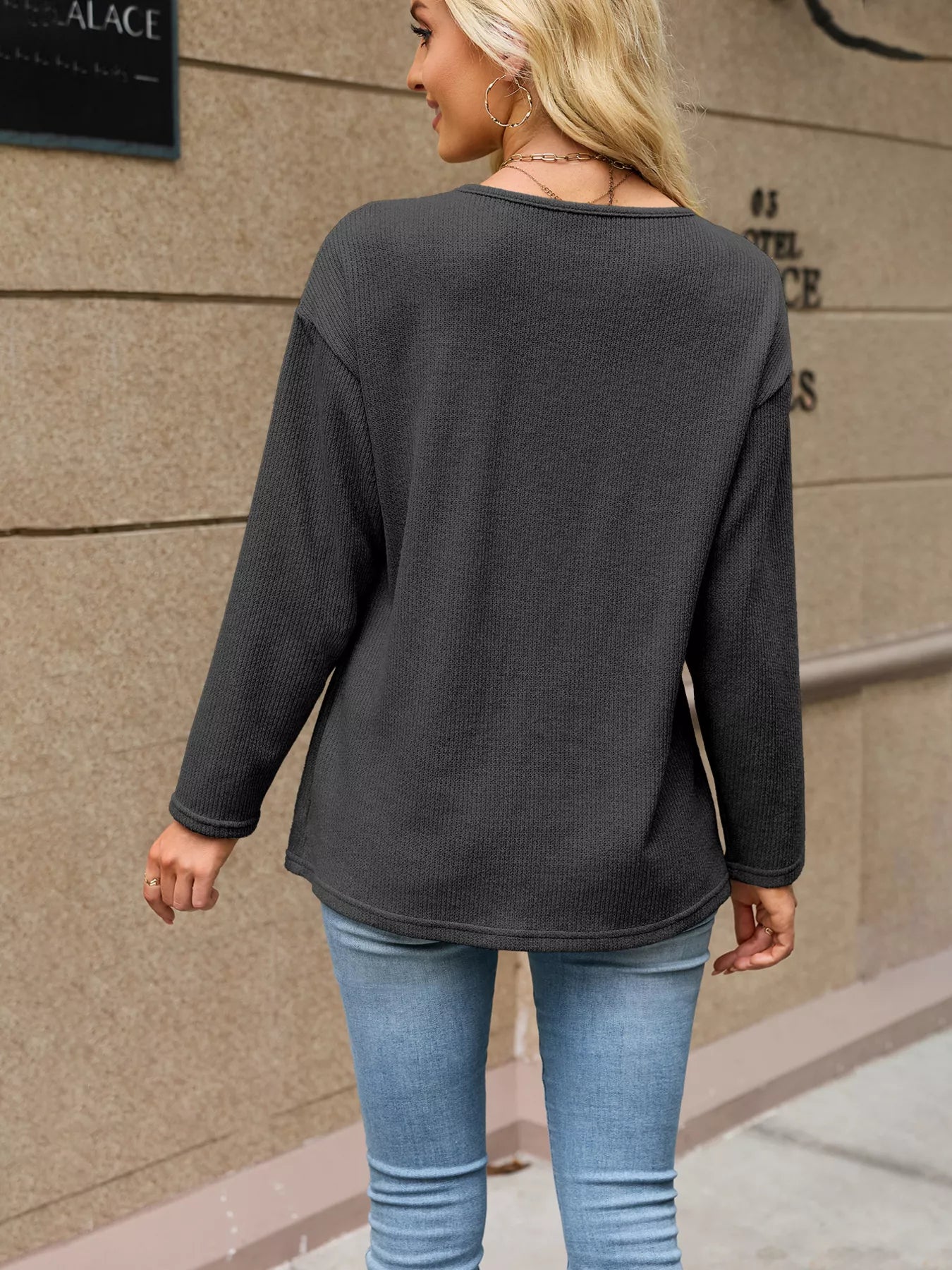 V-Neck Button-Down Cardigan