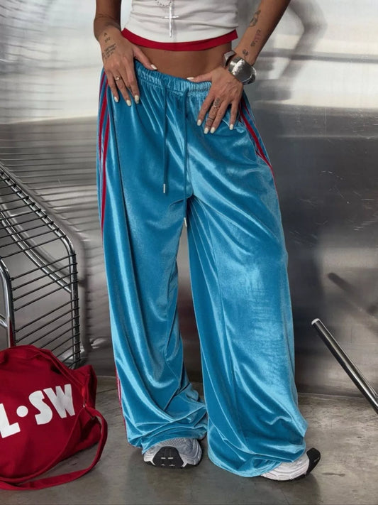 Velvet Wide-Leg Pants