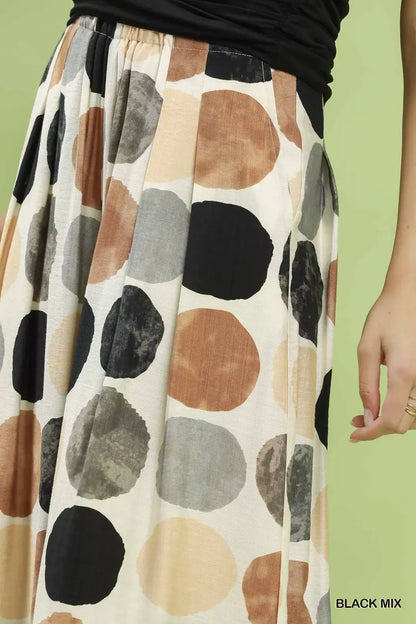 Umgee Dot Print Wide Leg Pants