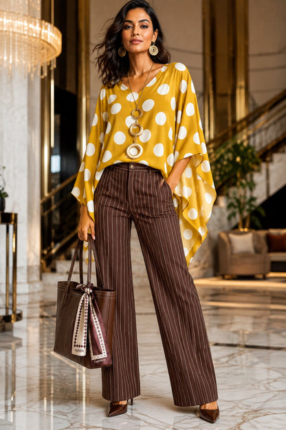 High-Waisted Striped Wide-Leg Pants for Women