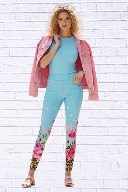 Daniela Sienna print stretch knit leggings