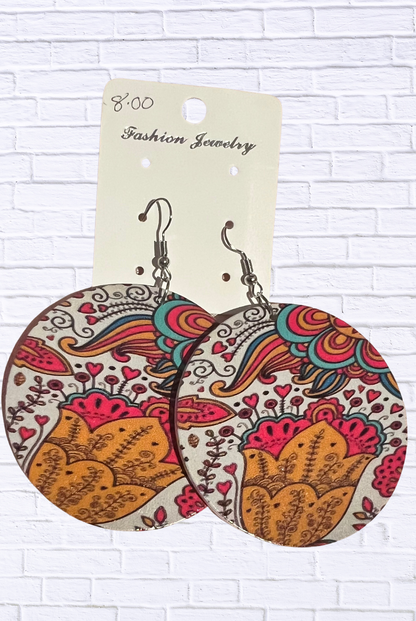 Vibrant Abstract Round Dangle Earrings