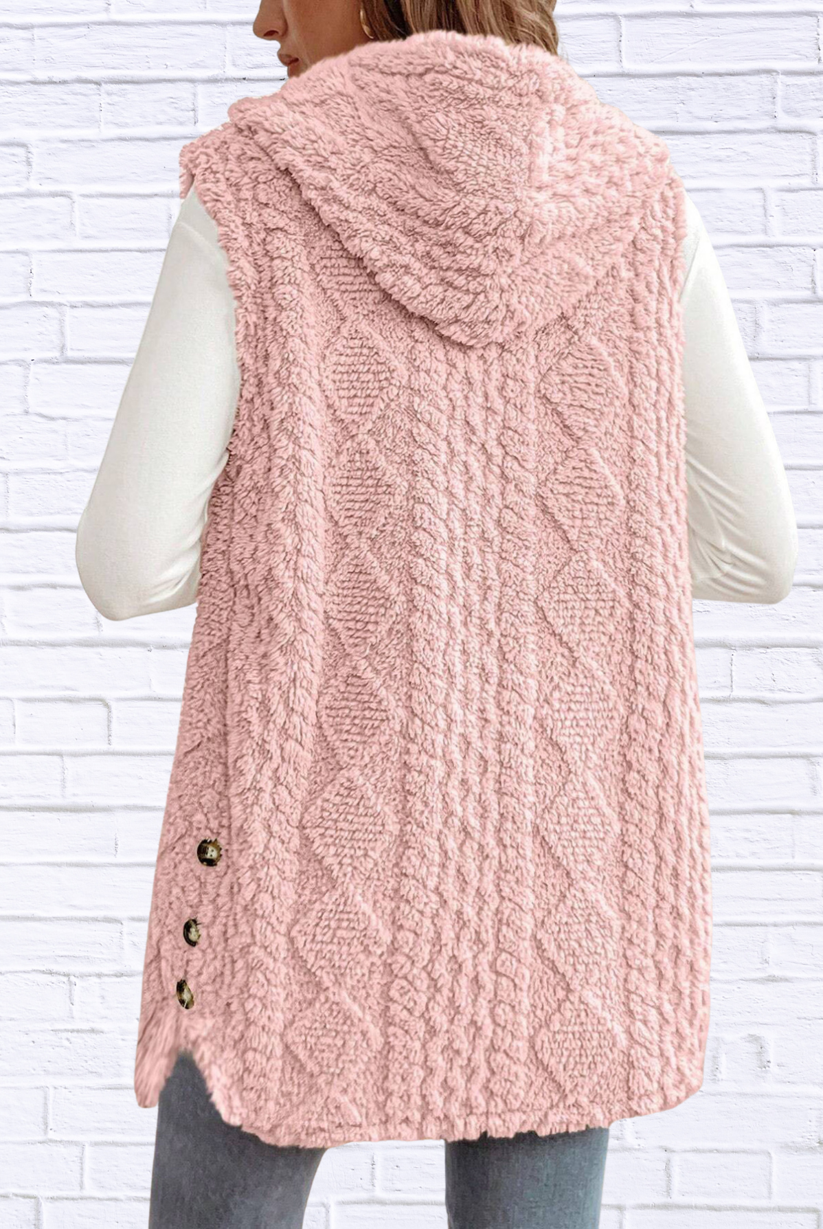 Cozy Sherpa Fleece Hooded Vest Coat