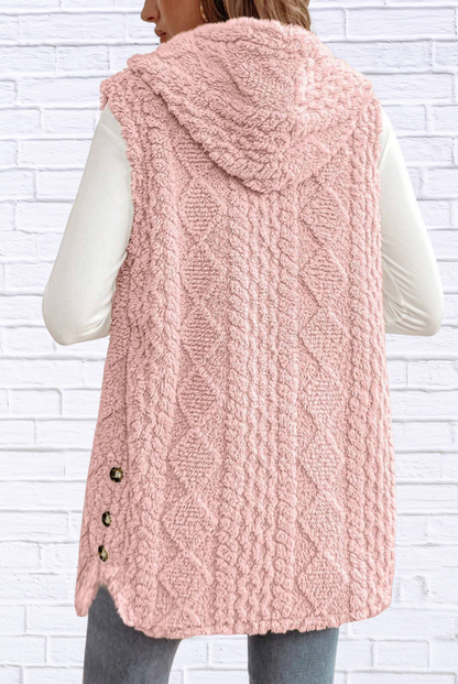 Cozy Sherpa Fleece Hooded Vest Coat