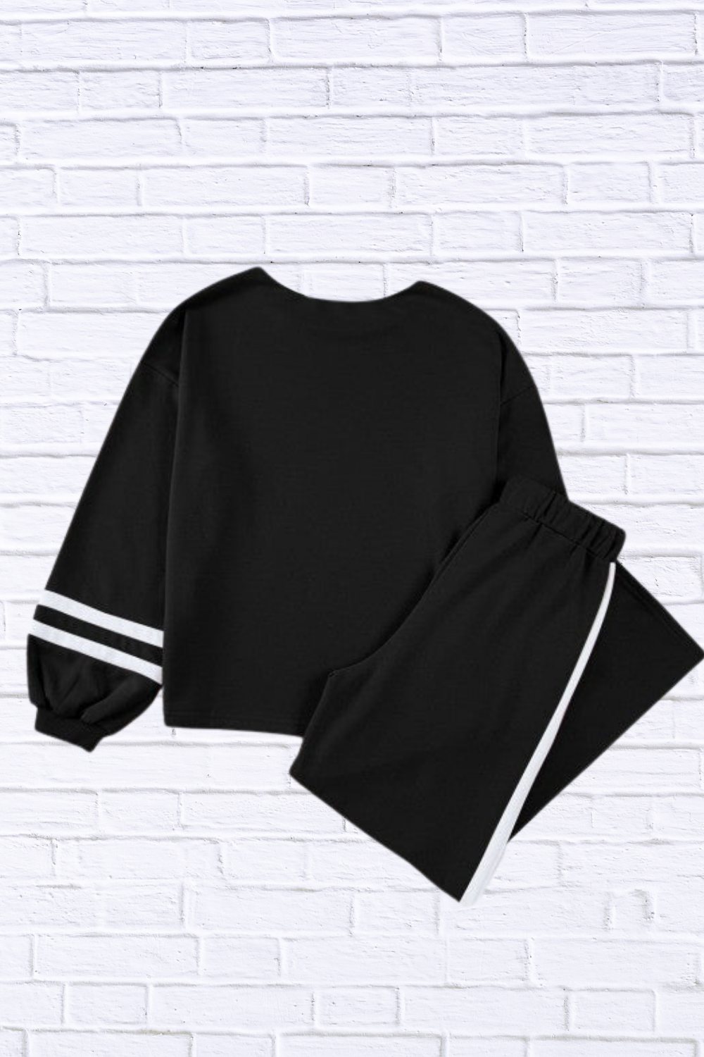 Varsity Stripe Patchwork Pullover and Pant Set