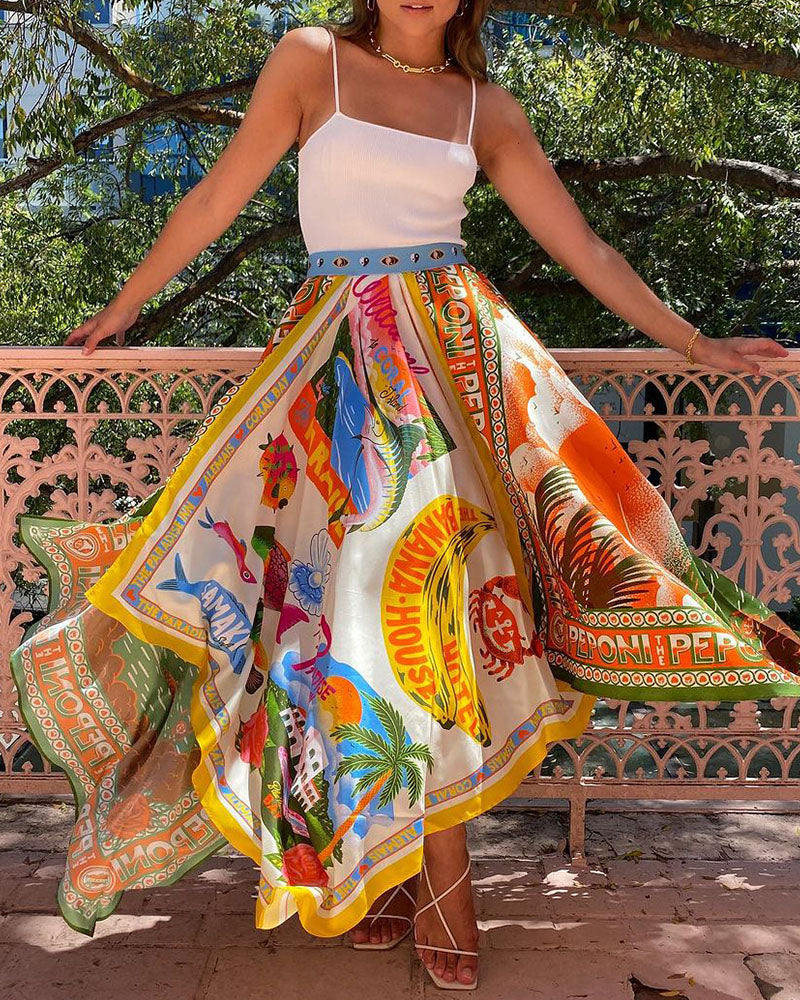 Summer irregular holiday skirt