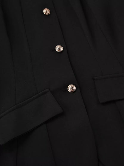 Alice's Elegant Stand Collar Blazer and Mini Skirt Set