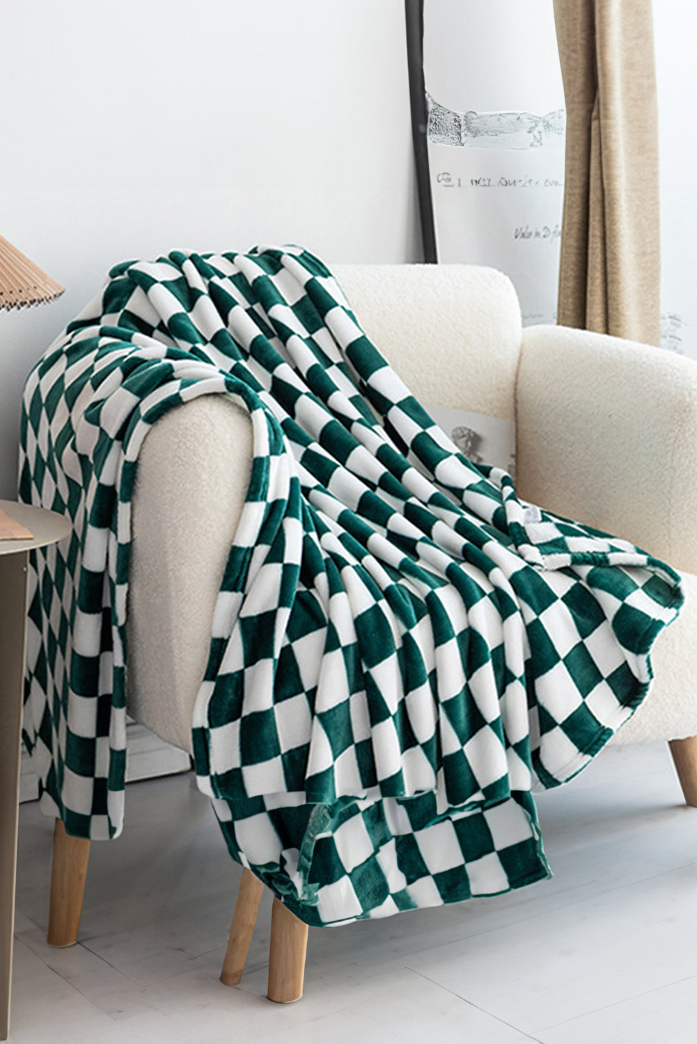 Blue Zone Planet | Black Checkerboard Printed Soft Throw Blanket