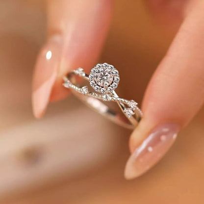 1 Karat 925 Sterling Silber Moissanit Schichtring