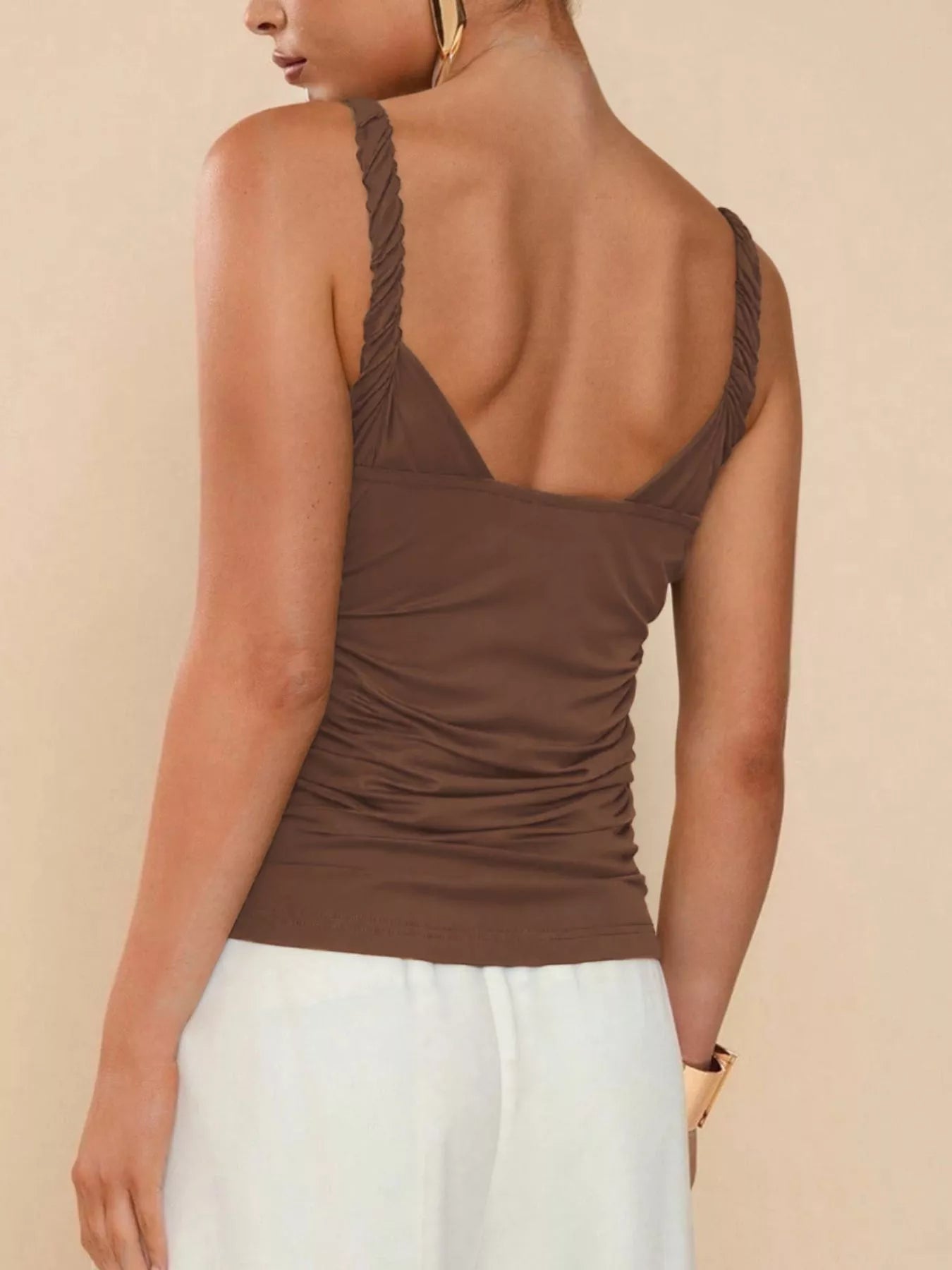 Gold-Tone Ring Twisted Strap Cami