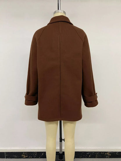 Single-Breasted Raglan Sleeve Outerwear