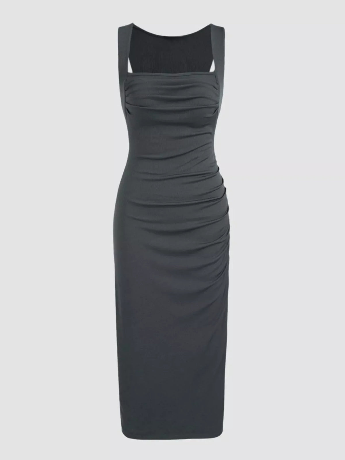 Sleeveless Ruched Bodycon Midi Dress