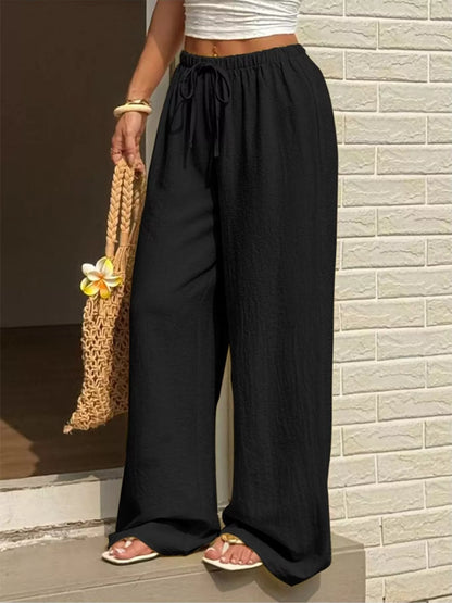 Plus Size High-Waisted Wide-Leg Pants