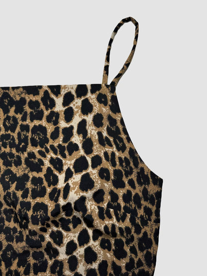 Leopard Print Cami with Back Tie