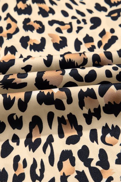 Parchment Leopard Drawstring Flowy Wide Leg Pants
