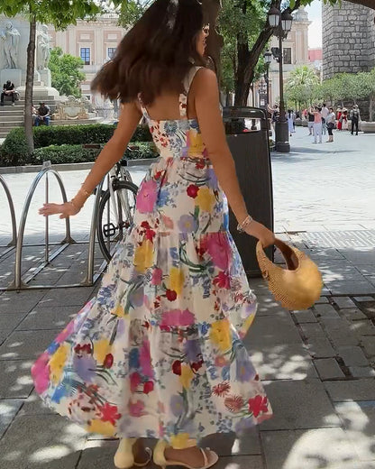 Summer casual floral print dress