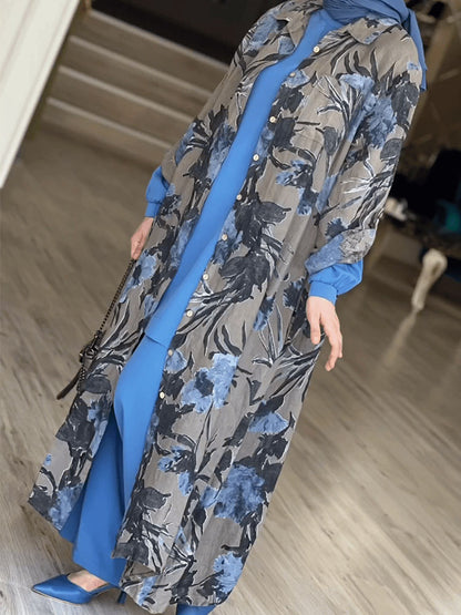 Ethnic Style Printed Long-Sleeved Cardigan