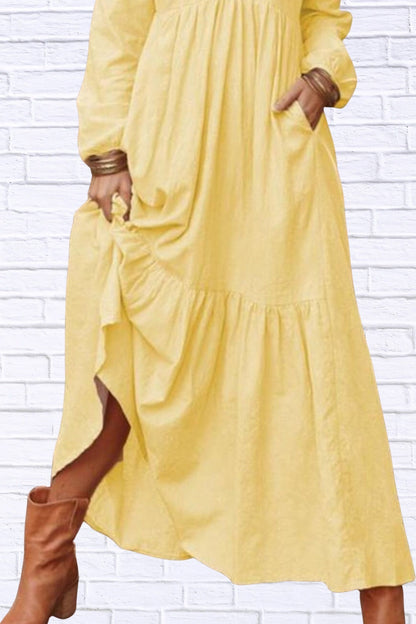 Plus Size V-Neck Tiered Maxi Dress | Flowy & Chic