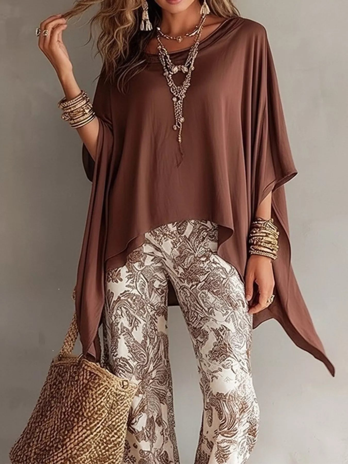 Oversized Batwing Sleeve Flowy Top for Women | Plus Size Boutique Top