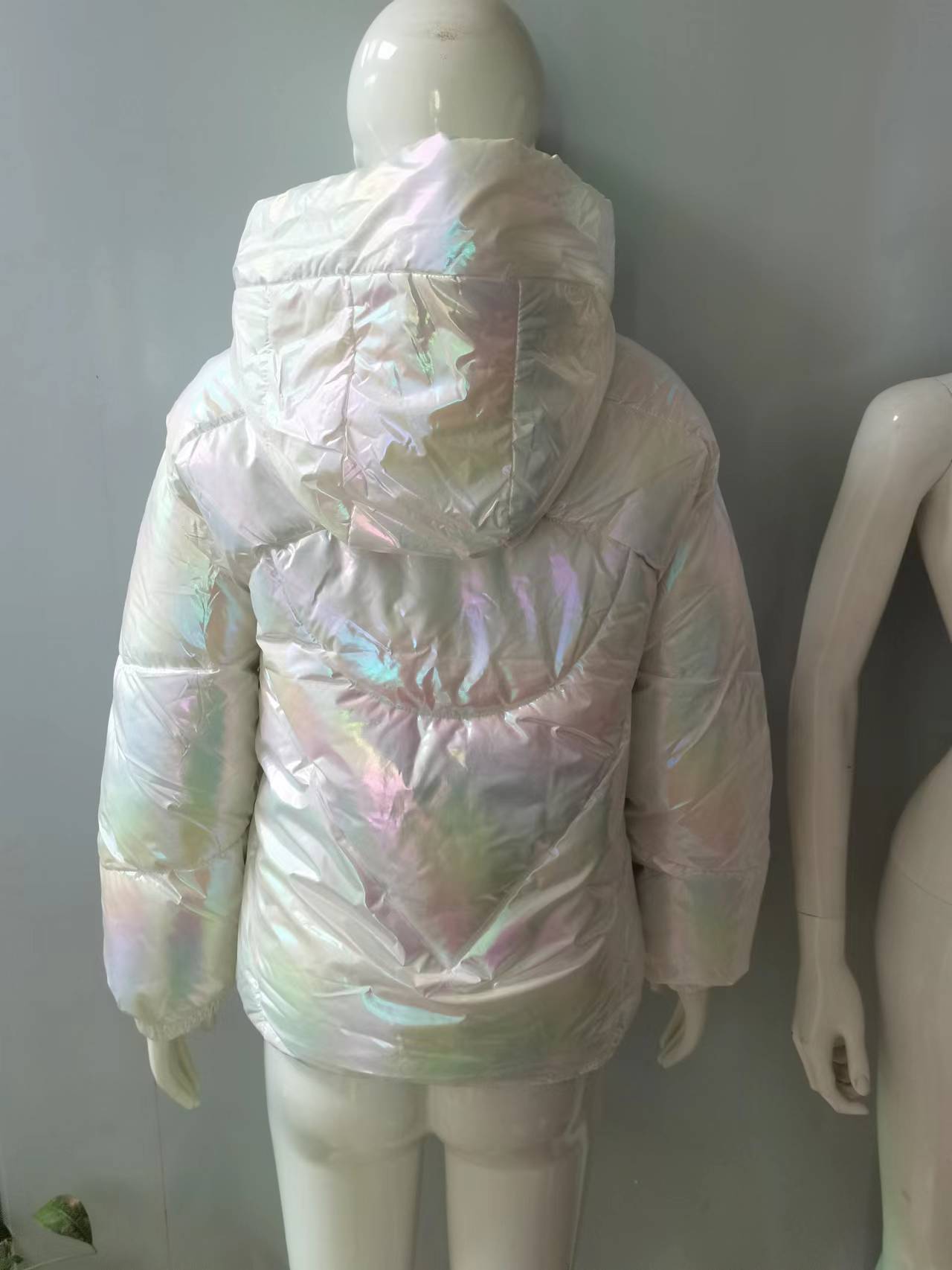 Shiny Hooded Thermal Puffer Jacket