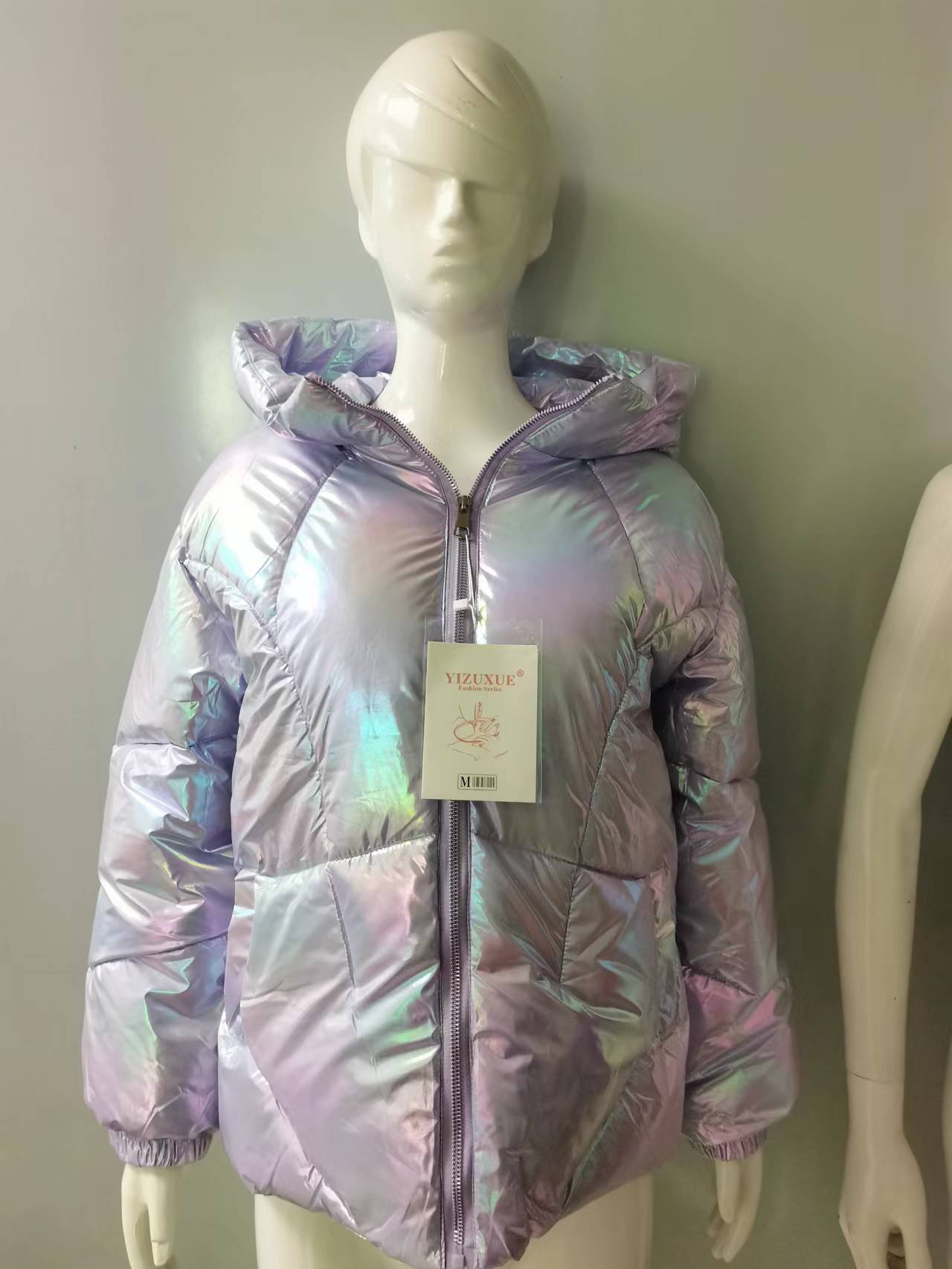 Shiny Hooded Thermal Puffer Jacket