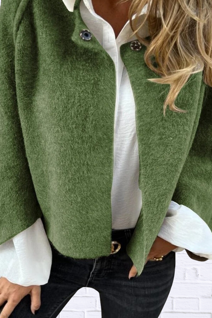 Full Size Solid Color Long Sleeve Outerwear Plus Size