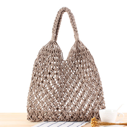 Solid Color One Shoulder Woven Bag Trendy Women Maori Crochet