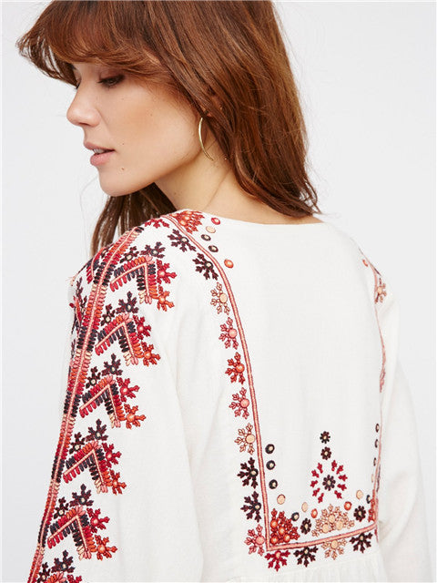 Melania New Embroidered Bohemian Mini Kimono