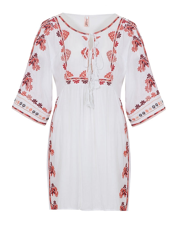 Melania New Embroidered Bohemian Mini Kimono