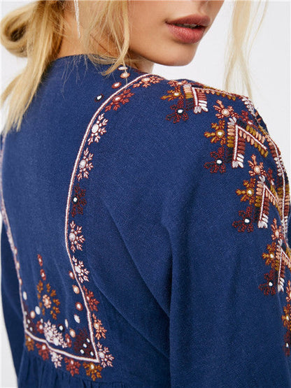 Melania New Embroidered Bohemian Mini Kimono