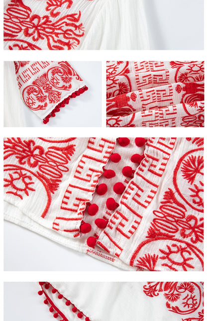 Stylish Design Embroidered Split Maxi