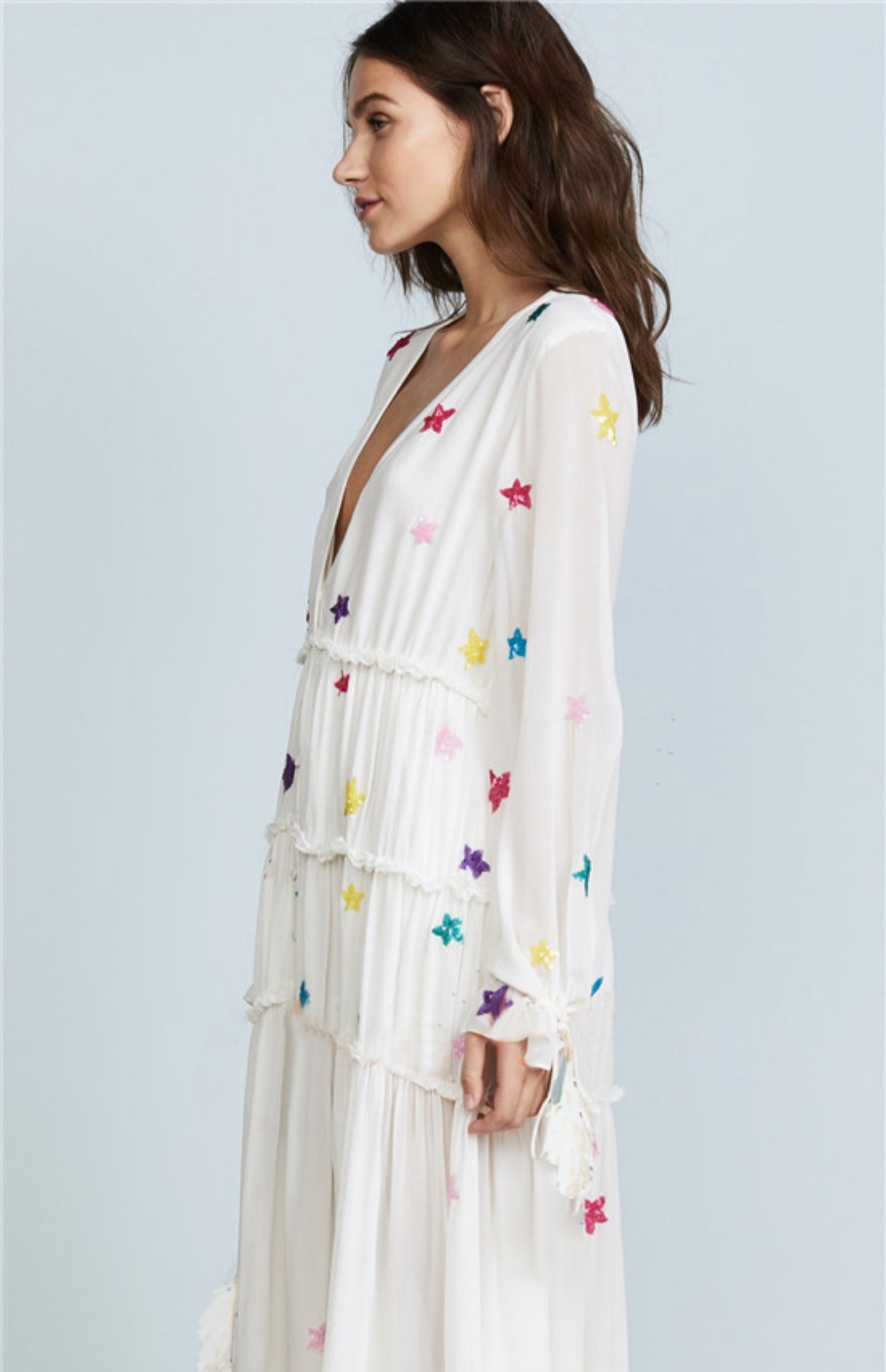 Star Embroidered Maxi Kaftan