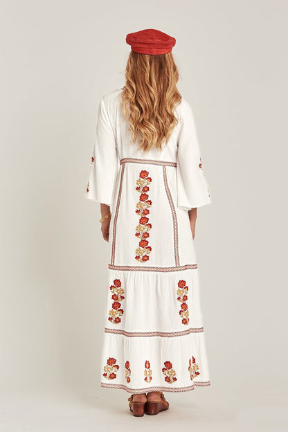 Embroidered Casual Kaftan Maxi