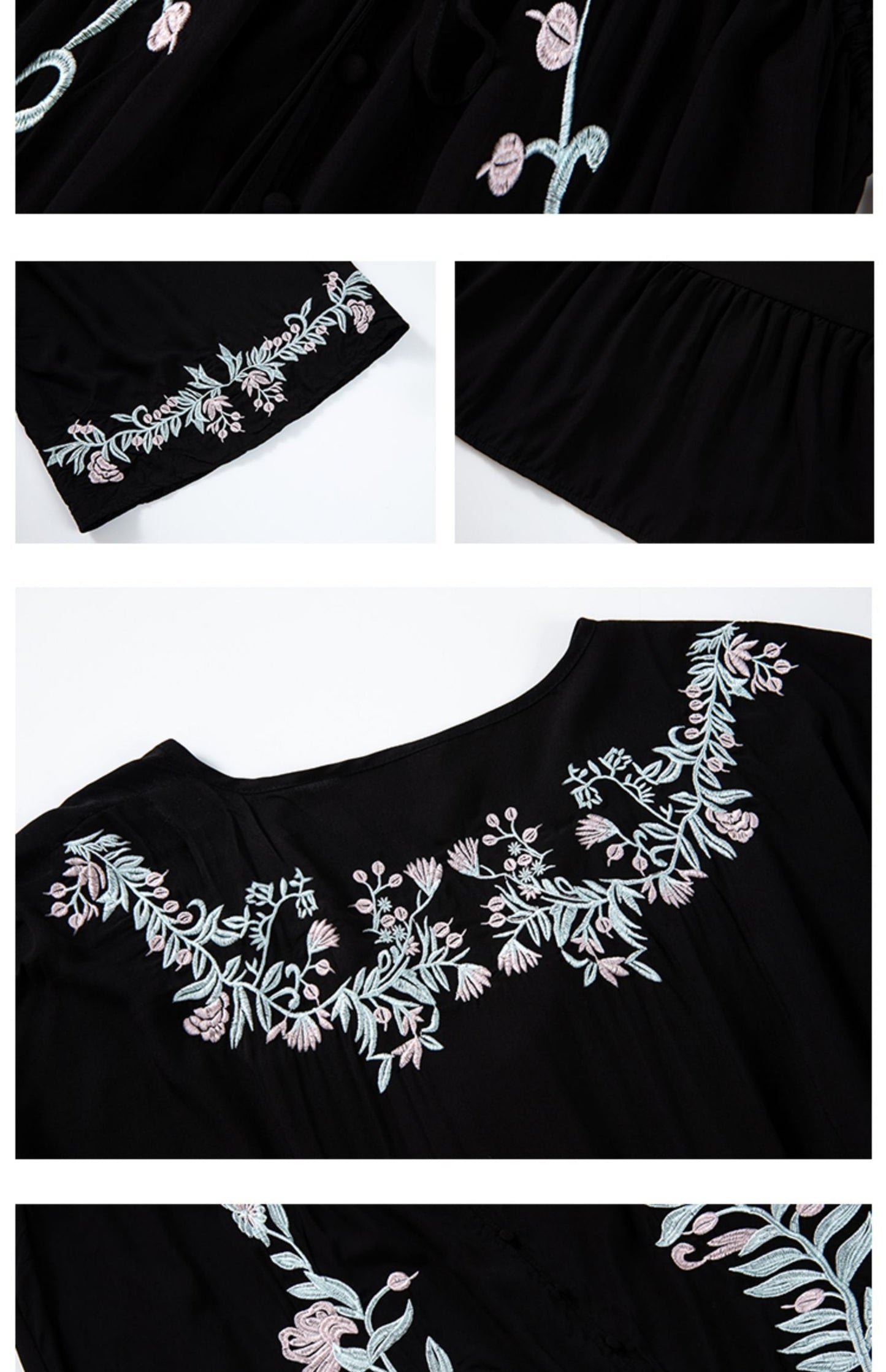 Vanessa Black Cotton Kaftan