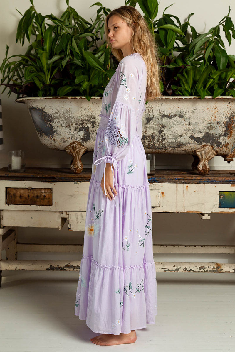 Long Sleeves V Neck Maxi Kaftan