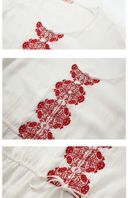 White Embroidered Maxi