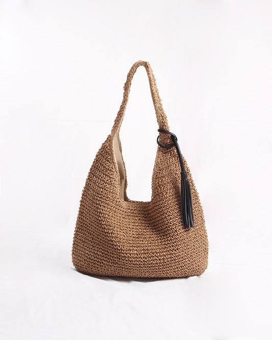 One Shoulder Large Capacity Cotton Bag Woven Bag Casual