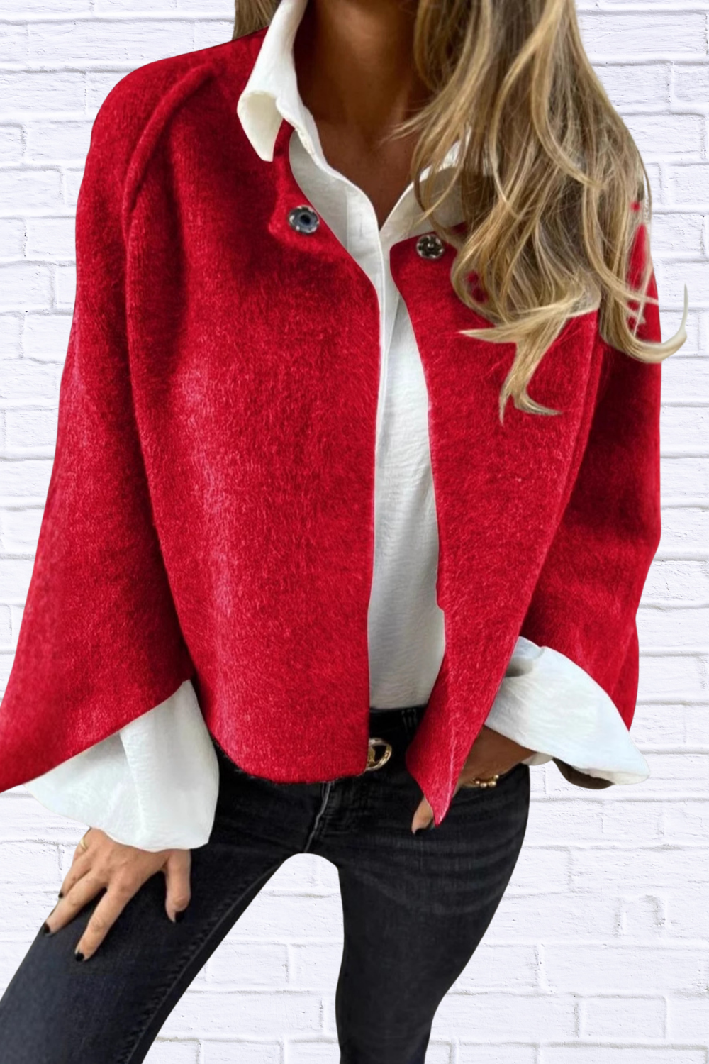 Full Size Solid Color Long Sleeve Outerwear Plus Size